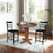 International Concepts 36 in. Solid Wood Round Extension Dining Table with 2 Counter Height Stools in Distressed Oak/Black K42-36RXT-23S4661722 - alternate 2